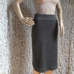 H&M Grey Knit Midi Skirt